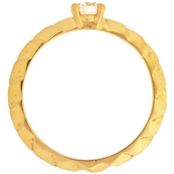 CHAUMET 18k Yellow Gold Diamond Ring - Picture 3 of 6